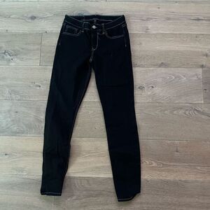 Lovers + Friends Women's Black Contrast Stitch Skinny Jeans Size 26